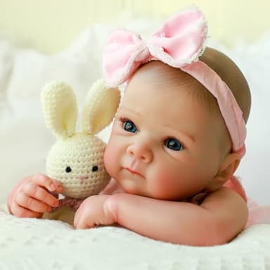 KSBD Realistic Reborn Baby Dolls - 20 Inch Cute Lifelike Real Life Baby Dolls Newborn Silicone Baby Dolls Girl with Soft Full Vinyl Body and Accessories can Swimming for 3+ Years Old Kids Gifts - Image 2