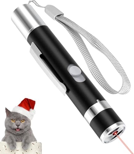 Waputne Cat Toy Pointer, USB Rechargeable with 7 Adjustable Patterns, Interactive Chase Toys for Indoor Cats & Dogs, Training & Exercise Fun (Black) - Image 1