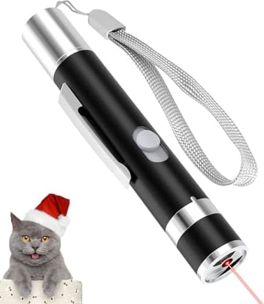 Waputne Cat Toy Pointer, USB Rechargeable with 7 Adjustable Patterns, Interactive Chase Toys for Indoor Cats & Dogs, Training & Exercise Fun (Black) - Image 1