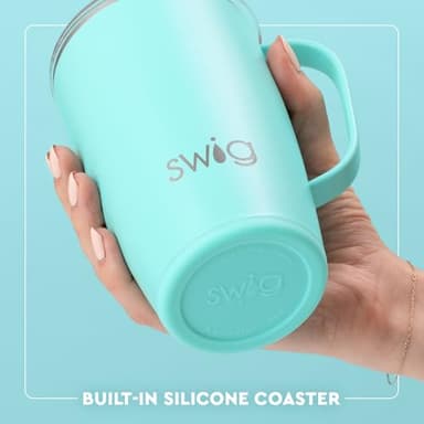 Swig Life 18oz Travel Mug, Insulated Tumbler with Handle and Lid, Cup Holder Friendly, Dishwasher Safe, Stainless Steel, Travel Coffee Cup (Caliente) - Image 5