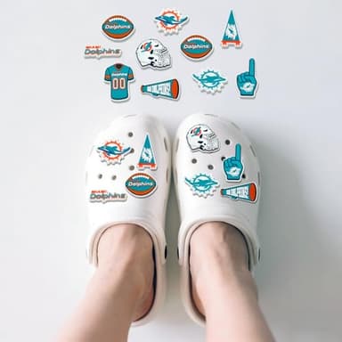 MATHARAGO 8 9 10 11 Pcs Shoe Charms for sports fans Decoration, Different Team Shoes Accessories for Boys Girls Kids Adults Women Men Party Favors Birthday Gifts(HTD-10P-004) - Image 5
