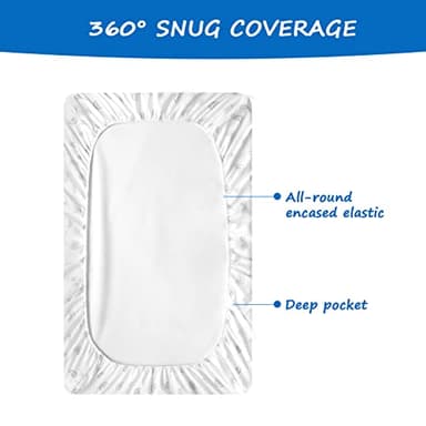 Bassinet Sheet Set 2 Pack Fitted Bassinet Sheets for Baby Boy Girl, Fit for Baby Delight, ANGELBLISS, Mika Micky, Milliard, MiClassic, Dream On Me, Baby Joy Bedside Sleeper, Rainbow - Image 4