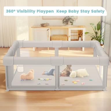 Besuhot Baby Playpen Baby Playard, Play Pen for Babies and Toddlers with Gate, 50x50 Fence, Sturdy Safety Playpen, Indoor & Outdoor Kids Activity Center - Image 3