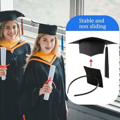 Graduation Cap Headband Insert, Grad Caps Headband Insert, Adjustable, Secures Cap and Keeps Hairstyle, Upgraded Interior Design, Simple and Practical Anti-Fall Hairband for Graduation (1 Pack, M) - Image 5