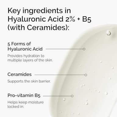 The Ordinary Hyaluronic Acid 2% + B5 (with Ceramides), Multi-Depth Hydration Serum for Plumper, Smoother Skin, 1 Fl Oz - Image 3