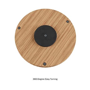 Classic Cuisine Lazy Susan – All-Natural Bamboo Round Two Tier Turntable Kitchen, Pantry and Vanity Organizer and Display with 10 Inch Diameter - Image 3