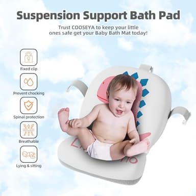 MoreFeel Collapsible Baby Bathtub for Newborn with Thermometer & 1 Hooded Towel & 1 Soft Floating Cushion,Portable Travel Bathtub with Drain Hole, Durable Foldable Baby Tubs for Infants to Toddler - Image 7