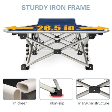 GETOVIN 2 Pack Camping Cot with Mattress Comfortable Cots for Sleeping Sleeping Cot Folding Cot Double Layer Oxford Heavy Duty Camping Bed with Carry Bag for Home Office Nap Outdoor Travel - Image 4