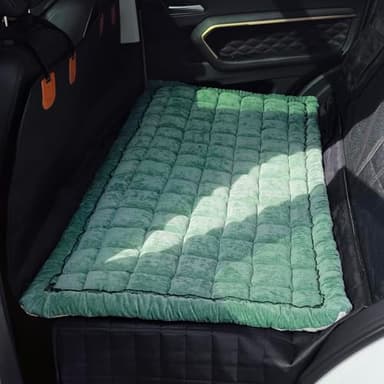 AEEISHOMEREFORM Backseat Pet Bed Mat, Truck Plaid Dog Bed for Car Back Seat, Deluxe Dog Seat Covers, Non-Slip Travel Pet Mat, Fit for Backseat Extenders and Trucks SUVs (Green, 24.8x54 inch) - Image 2