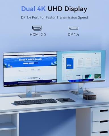 KAMRUI Essenx E1 Mini PC, 16GB DDR4 RAM 512GB M.2 SSD, Mini Computer Twin Lake N150 (Beat N100/N95,up to 3.6GHz), Desktop Computer Dual 4K, Ethernet, WiFi, Bluetooth for Business, Office, Home - Image 4