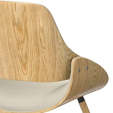 SIMPLIHOME Malden Dining Chair in Light Wood, Natural Linen Look Fabric, 22.8" W x 20.9" D x 30.9" H, Mid-Century Modern Style for Dining Room - Image 8