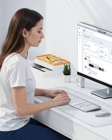 Wireless Keyboard and Mouse Combo - Full Size Slim Thin Wireless Keyboard Mouse with Numeric Keypad 2.4G Stable Connection Adjustable DPI (White & Silver) - Image 7