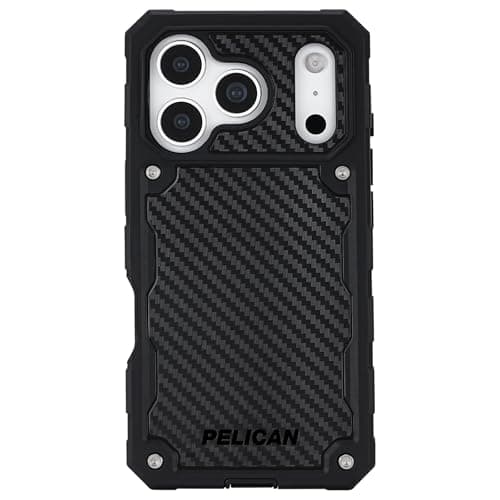 Pelican Shield iPhone 17 Pro Case [Compatible with MagSafe] Rugged Phone Case w/ 24ft Military-Grade Drop Protection - Heavy Duty Phone Cover w/Belt Clip Holster for iPhone 17 Pro - Carbon - Image 1