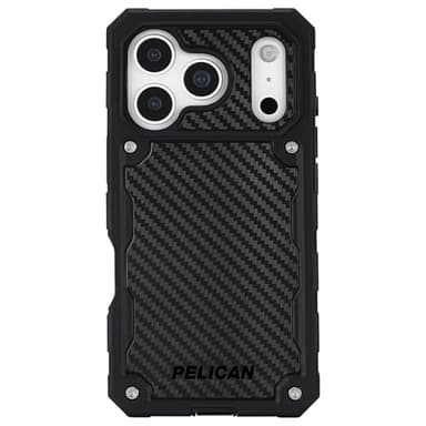 Pelican Shield iPhone 17 Pro Case [Compatible with MagSafe] Rugged Phone Case w/ 24ft Military-Grade Drop Protection - Heavy Duty Phone Cover w/Belt Clip Holster for iPhone 17 Pro - Carbon - Image 1