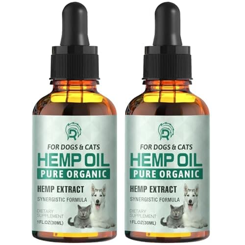 2 Pack Hemp Oil for Dogs and Cats - Anxiety Stress Sleep Allergies Arthritis Seizures Pain Relief - Promotes Skin Hip Joint Health - Calming Drops for Aggressive Pets - Image 1