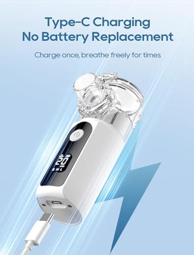 Portable Nebulizer for Adults and Kids with Smart LED Display, 3 Modes & Auto-Cleaning, Handheld Nebulizer for Home and Travel Use - Image 6