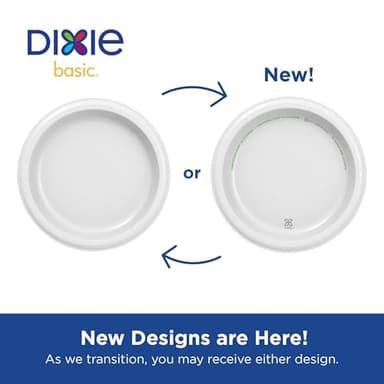 Dixie Basic 8.5 Inch Light-Weight Paper Plates By GP PRO, White, 500 Count (125 Disposable Plates Per Pack, 4 Packs Per Case), DBP09W - Image 3