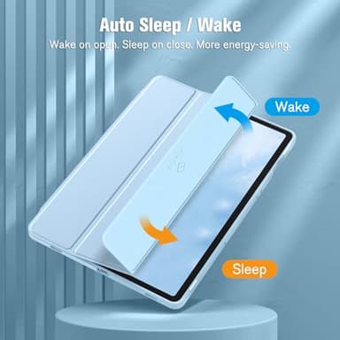 Fintie Hybrid Slim Case for Samsung Galaxy Tab S10 Lite/ S10 FE/ S9 FE 10.9 Inch/Tab S9 11 Inch with S Pen Holder, Shockproof Cover with Clear Transparent Back Shell, Auto Wake/Sleep, Blue - Image 5