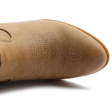 GLOBALWIN Women's Khaki Mid Calf The Western Cowboy Boots Fashion Cowgirl Boots For Women Low Heel Size 6M - Image 5