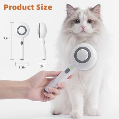 Budow 3 in 1 Pet Grooming Brush with Steam, Release Button, and Water Tank for Cats and Dogs - Removes Static and Shedding, Ideal for Travel - Image 2