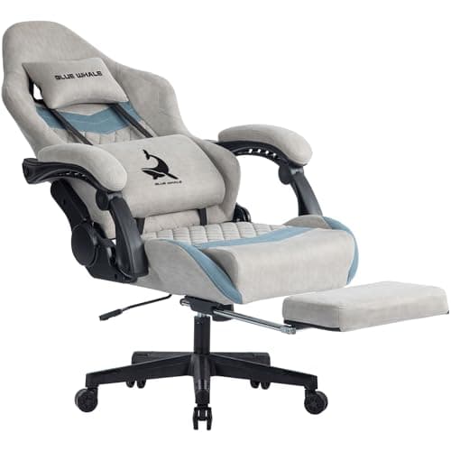 Blue Whale Gaming Chair for Adult 350lbs Computer Chair with Adjustable Lumbar Support Headrest and Footrest Large Size Reclining Gaming Chair Big and Tall Linkage Armrest - Image 1