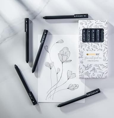 DIVERSEBEE Black Gel Ink Pens, 0.5 mm Gel Pens Fine Point, Bible Pens No Bleed Through with Cute Fine Tip, Bible Study Journaling Supplies, 5 Pack Gel Pen Set - Image 5