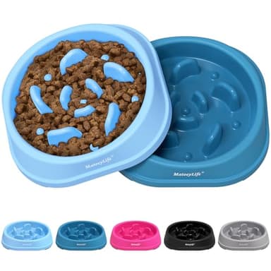 MateeyLife Small Slow Feeder Cat Bowls 2PCS, Anti-Choking Puzzle Cat Food Bowls, Anti-Slip Interactive Dog Feeding Slow Down Eating, Bloat Stop Maze Dishes Dog Feeder for Small Breeds 1 Cup - Image 1