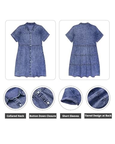GRAPENT Fall Dresses for Women Party Dress Summer Casual Homecoming with Sleeves Cute Outfits Color Reef Blue Size Large 12 14 - Image 7