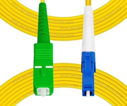 Fibergaga-3M(10ft) OS2 LC/UPC to SC/APC Fiber Patch Cable Single Mode, Simplex, Length Option: 0.5M(1.6ft)-50m(164ft) 9/125µm 2.0mm Diameter Fiber Optic Cords, OS1/OS2 Compatible -5pack - Image 1