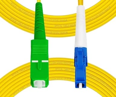 Fibergaga-3M(10ft) OS2 LC/UPC to SC/APC Fiber Patch Cable Single Mode, Simplex, Length Option: 0.5M(1.6ft)-50m(164ft) 9/125µm 2.0mm Diameter Fiber Optic Cords, OS1/OS2 Compatible -5pack - Image 1