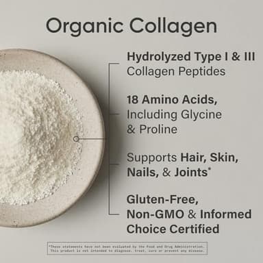 Sports Research Organic Collagen Peptides - Hydrolyzed Type I & III Collagen Protein Powder Made Sustainably from Grass-Fed Cows - Unflavored - 30 Servings - Image 4