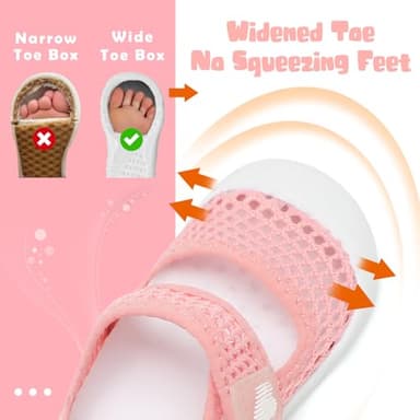 BARERUN Baby Sandals Toddler Kids Infant Boys Girls Water Shoes Aqua Socks Soft Baby Water Shoes Boys Baby Boy Water Shoe Pink Infant Size 12-18 Months - Image 3