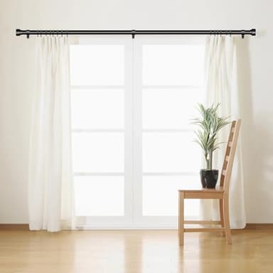 Curtain Rods for Windows 66 to 120, 1 Inch Adjustable Black Curtain Rod, Heavy Duty Long Window Drapery Rods with End Caps, Modern Style Indoor Outdoor Curtain Rods for Patio Bedroom, Size 32"-120" - Image 3