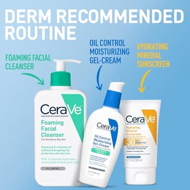 CeraVe Oil Control Moisturizing Gel-Cream, Face Moisturizer for Oily Skin, Niacinamide, Hyaluronic Acid & Oil Absorbing Technology To Rebalance Oily Skin, Non-Comedogenic, Fragrance Free & Oil-Free - Image 7