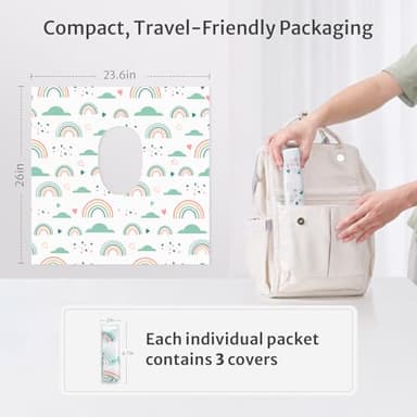 Blissful Diary 30 Pcs Toilet Seat Covers Disposable for Toddlers & Adults, Extra Large Waterproof, Portable Package for Travel, Kids Potty Training - Image 3