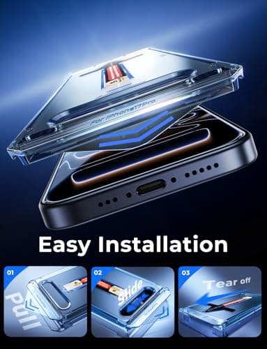 MAGIC JOHN 2 Pack for iPhone 17 Pro [6.3 inch] Tempered Glass Screen Protector, Auto Dust-Elimination, Bubble Free, HD Clear, Easy Installation, 17Pro 6.3'' - Image 3