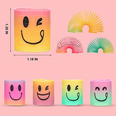 AZEN 24 Pcs Mini Spring Party Favors for Kids 3-5 4-8, Goodie Bags Stuffers for Birthday Party, Classroom Prizes Kids Prizes, Small Bulk Toys Gifts (4 Smile) - Image 4