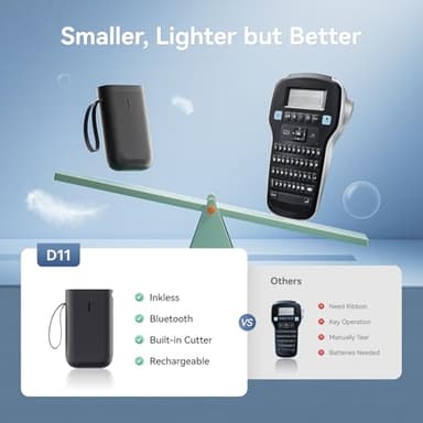 NIIMBOT Label Maker Machine D11 Label Printer Portable Wireless Connection Multiple Templates Available for Phone Easy to Use Office Home Organization USB Rechargeable - Image 2