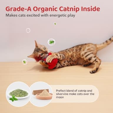 Potaroma Cat Toys Chirping Birds 2 Pcs with Catnip SilverVine, Interactive Cat Kicker, Lifelike Birdie Tweets, Indoor Kitty Kitten Exercise Toys 4.0" - Image 6
