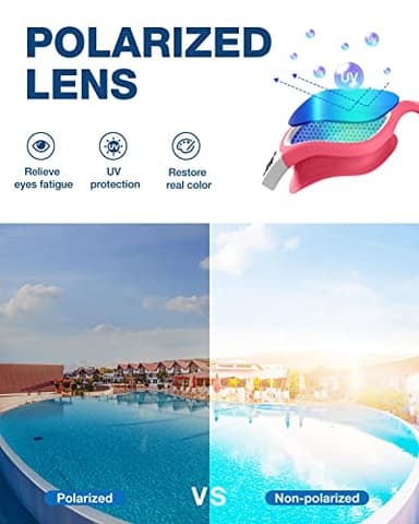 ZIONOR Swim Goggles, Upgraded G1 Polarized Swimming Goggles UV Protection Anti-fog Adjustable Strap for Men Women Adult Indoor or Outdoor (Polarized Light Mirror Gold Lens) - Image 2