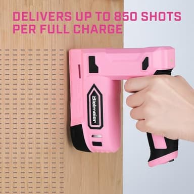 Bielmeier Pink Cordless Staple Gun, 2-in-1 Nail Gun Battery Powered with 2600Pcs Staples and Nails, 4V Brad Nailer Tacker Electric Stapler for Upholstery, Material Repair, Carpentry, Wood, DIY - Image 3