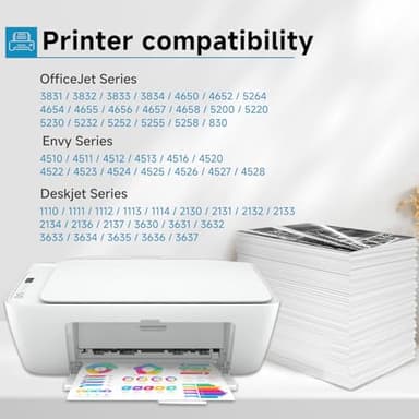 63XL Ink Cartridges Black and Color Combo Pack Replacement for HP 63 XL Fit for HP63 3830 4650 4652 4655 5200 5252 5255 5258 4520 4512 1112 2132 3630 3632 3631 2130 4510 4654 Printers BK and Tricolor - Image 2