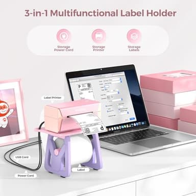 MUNBYN Label Holder for Rolls and Fanfold Labels, Thermal Sticker Holder for Desktop Thermal Printer, Accessory Supplies for Home, Office, Small Business - Image 2