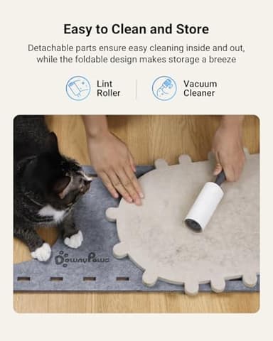DownyPaws Cat House for Indoor Cats, Cat Bed Cave for Multiple & Large Cats Up to 22 Lbs, Scratch Resistant, Foldable Peekaboo Kitten Caves Tunnel Enclosed Bed, PeekaPurr, Light Gray - Image 7