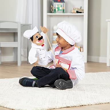Melissa & Doug Chef Puppet (Al Dente) with Detachable Wooden Rod Pretend Play Chef Puppet Pepe - Image 3