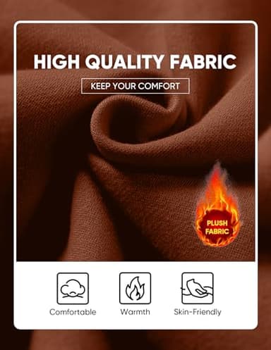 JMIERR Fall Sweatshirts for Mens Comfy Simple Plain Drawstring Hoodies Collar Fleece Long Sleeve with Pockets Hooded Pullovers Casual Loose Fit Shirts Cotton Sweater, US43(L), Chestnut - Image 5