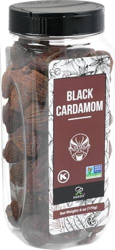 Soeos Black Cardamom Pods, 6 Ounces, NON GMO Verified, Kosher, Smoky Flavor, Freshly Dried Cardamom Seeds, Perfect for Asian and India Cooking Spice - Image 1