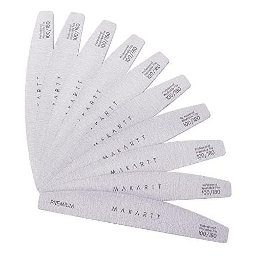 Makartt Nail File: 100/180 Grit Emery Boards for Nails, 10 Pcs Zebra Doubled Sides Coarse Fingernail Filer for Acrylic and Extension Gel Removal Manicure Kit Salon Home Use - Image 1