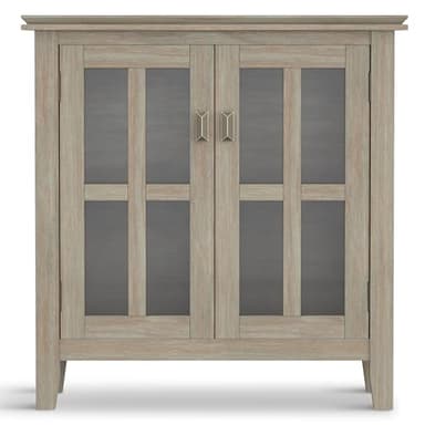 SIMPLIHOME Artisan SOLID WOOD 30 Inch Wide Contemporary Low Storage Cabinet in Distressed Grey, For the Living Room, Entryway and Family Room - Image 6