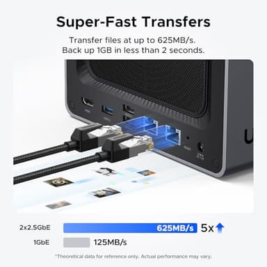 UGREEN NASync DXP4800 4-Bay Desktop NAS, Intel N100 Quad-core CPU, 8GB DDR5 RAM, 32G eMMC, 2X 2.5GbE, 2X M.2 NVMe Slots, 4K HDMI, Network Attached Storage (Diskless) - Image 4